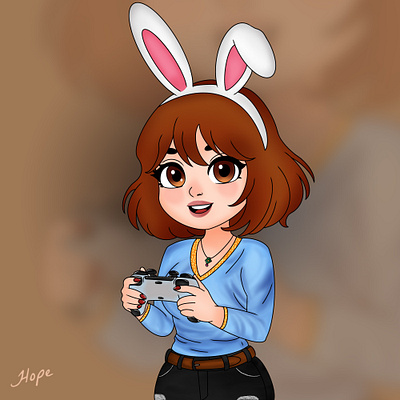 Rabbit Girl Character Design anime anime art artwork character character design character illustration cute art cute girl design digital art girl art graphic design illustration logo rabbit girl