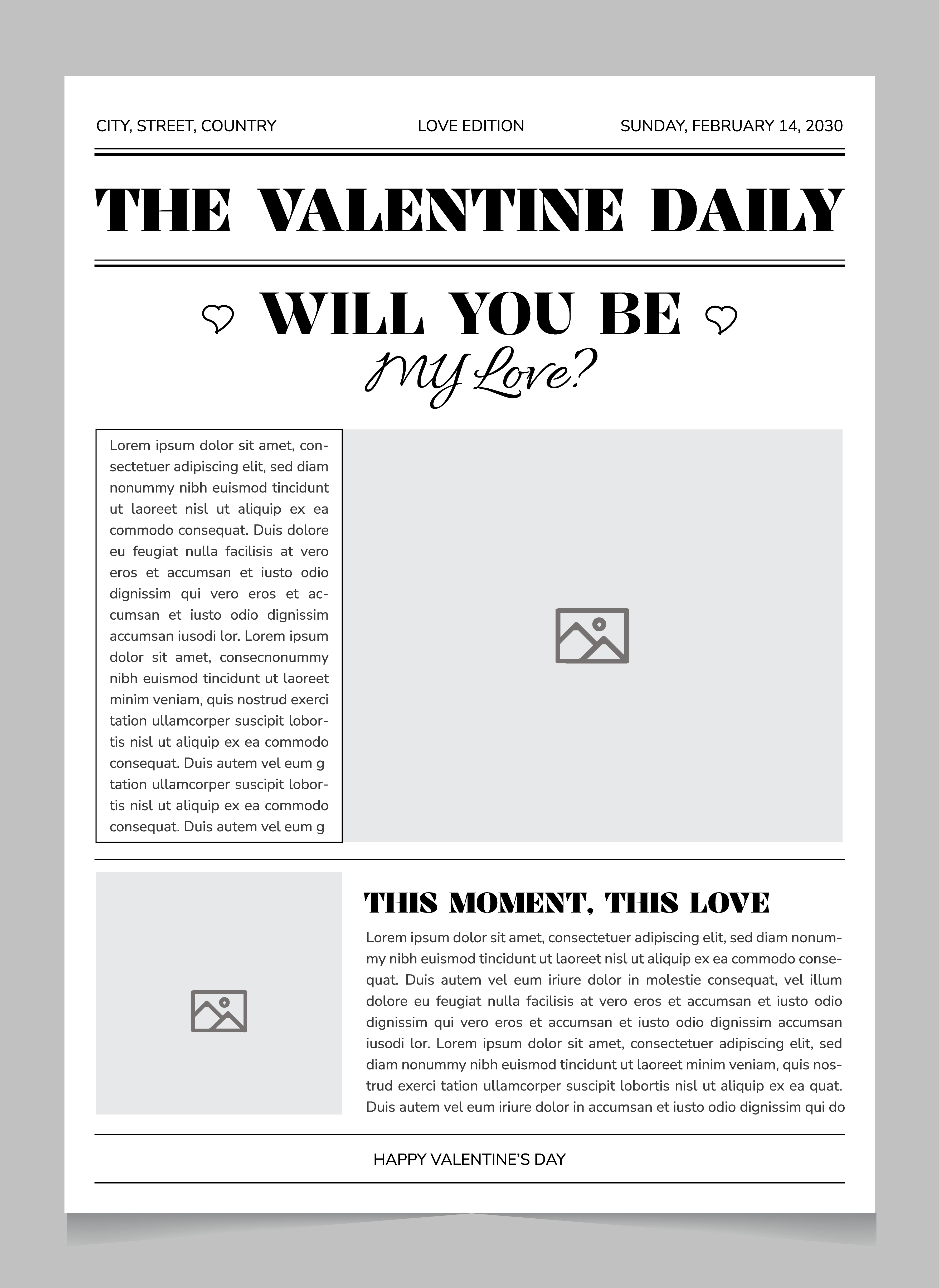 Valentine Newspaper Poster Template anniversary love poster couple newspaper poster custom love newspaper engagement poster template love announcement poster love collage poster love newspaper template love story poster minimal newspaper layout modern valentine design printable valentine wall art romantic graphic template romantic wall art valentine newspaper valentine poster valentine printable poster valentine proposal design valentine surprise gift valentine typography will you be my valentine
