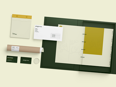 pragreens — Branding Essentials & Stationery brand collateral brand experience branding branding system business cards business cards design concept development creative design creative direction design inspiration envelope design graphic design minimal design nature inspired office branding paper goods stationary design visual identity yellow hyphen