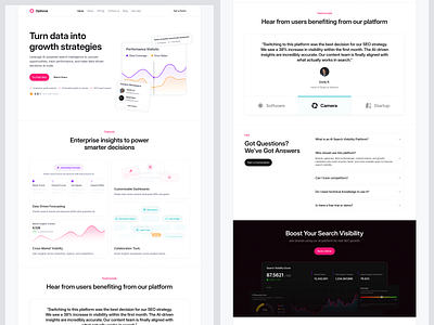Enterprise Insights Dashboard: Forecasting & Discovery Module analytics collaboration data forecasting growth landing page saas saas landing page saas web saas web design saas website saas website design uiux web design