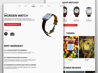 Worden Watch Luxury Ecommerce Store Landing Page Website Design b2c commerce ecom ecomm ecommerce entrepreneur hero home jewelry landing page luxury minimal product shop store timepiece ux watch website white