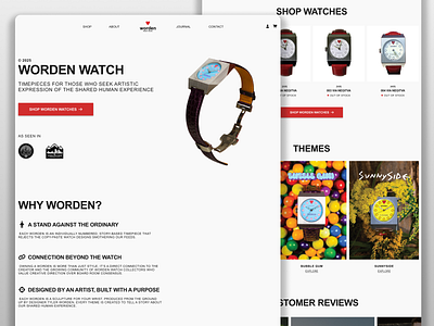 Worden Watch Luxury Ecommerce Store Landing Page Website Design b2c commerce ecom ecomm ecommerce entrepreneur hero home jewelry landing page luxury minimal product shop store timepiece ux watch website white