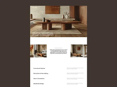 Interior Web Design design designer figma interior landing minimal modern soft ui uiux uiuxdesign ux web webdesign website