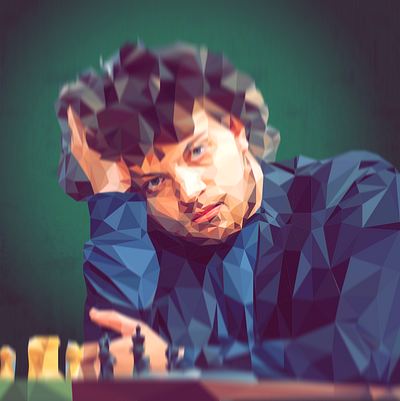 Hans Niemann, US Chess Grandmaster chess chessart chessfan grandmaster illustration lowpoly