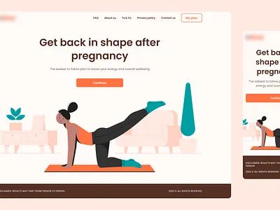 Postpartum recovery product - Sales funnel design health healthtech mobile postpartum pregnancy product design product research startup ui ux web wellbeing women