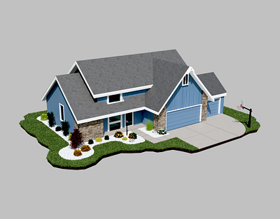Deerfield Isometric Home 3d 3d rendering graphic design illustration