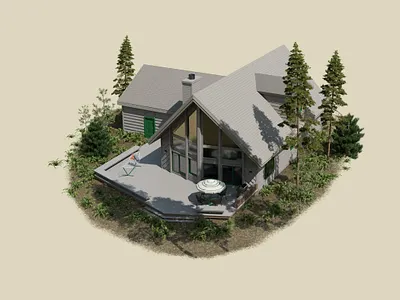 Bent Tree Drive Isometric Home 3d 3d rendering graphic design illustration