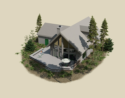 Bent Tree Drive Isometric Home 3d 3d rendering graphic design illustration