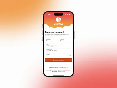 Registration Screen UI dailyui mobile registration sign up ui