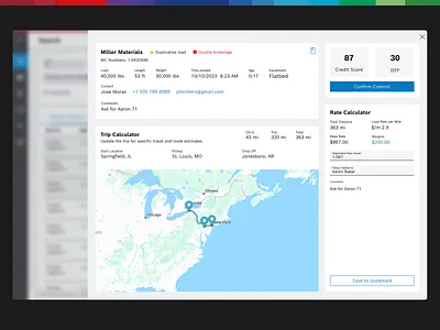 Route Planning Detail Screen for Logistics Platform - Bosch RevX bosch logistics platform product design revx route route planning ui ux web