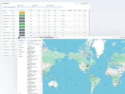 Logistics Dashboard - early explorations for Amous LED dashboard design driver logistics product design route ui ux web