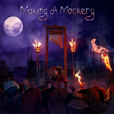 Making a Mockery - Album art album art album artwork dark guillotine horror jester joker metal