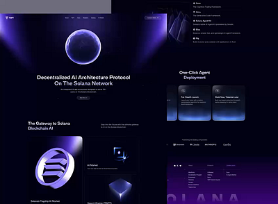 Crypto AI Blockchain Website ai agent ai landing page animation blockchain crypto crypto design decentralized solana trading uiux web design web3