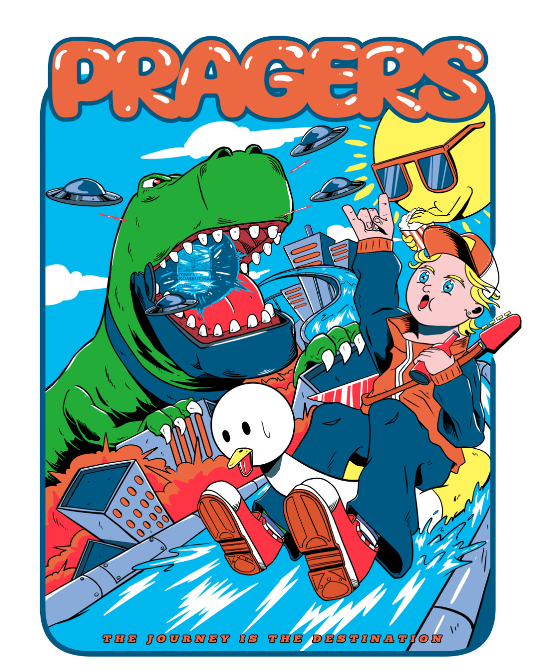 pragers tshirt design 90sband art artwork brand branding cartoon clothing design digitalart digitaldrawing drawing fullcolour graphic design illustration poster posterdesign retro streetwear tshirtdesign vector