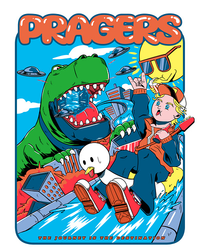 pragers tshirt design 90sband art artwork brand branding cartoon clothing design digitalart digitaldrawing drawing fullcolour graphic design illustration poster posterdesign retro streetwear tshirtdesign vector