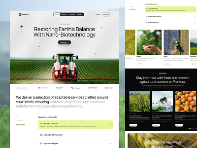 Plantora Biotechnology Agriculture Company agriculture biotechnology company elementor farming framer green harvest industry investing landing page plantation ui webflow website wordpress