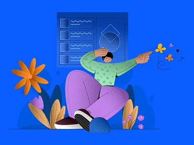 Feel Unstuck art branding character art design graphic design illustration man plants retro retro illustration trending illustrations vector