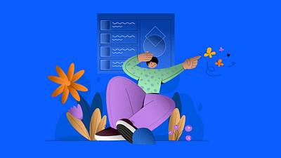 Feel Unstuck art branding character art design graphic design illustration man plants retro retro illustration trending illustrations vector