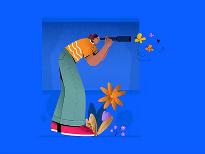 Look at the Unseen 3d animation art branding design girl graphic design illustration logo look at the unseen motion graphics plants retro art trending illustrations ui vector