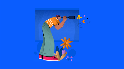 Look at the Unseen 3d animation art branding design girl graphic design illustration logo look at the unseen motion graphics plants retro art trending illustrations ui vector