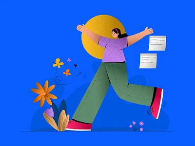 Feel Unstuck animation art branding character design feel unstuck girl graphic design illustration illustrations kit logo motion graphics plants ui vector