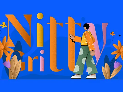 Nitty - Gritty art branding character design design designs flowers graphic design illustration logo man plants retro art ui vector