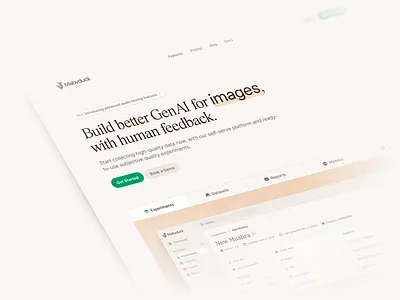 Homepage for AI content rating app ai tools clean dashboard gradient hero section landing page machine learning minimal product design saas shadcn shadcnui tailwind typography ui design user interface