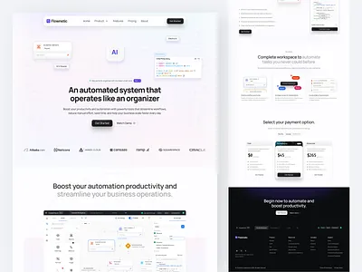 Automation SaaS Landing Page ai workflow automation automation platform cansaas clean dashboard design interface landing page minimal design modern product design productivity tool saas tech design ui ux web app web design workflow builder
