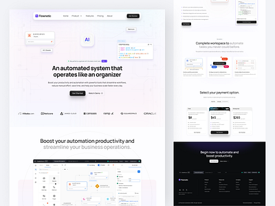 Automation SaaS Landing Page ai workflow automation automation platform cansaas clean dashboard design interface landing page minimal design modern product design productivity tool saas tech design ui ux web app web design workflow builder