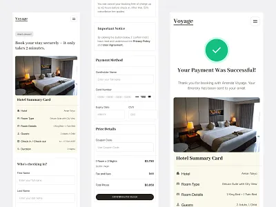 Checkout Page Responsive Design - Hotel Booking checkout page checkout page responsive chekcout clean design hotel hotel booking hotel landing page hotel website landing page mobile responsive travel website ui ux web design website website booking
