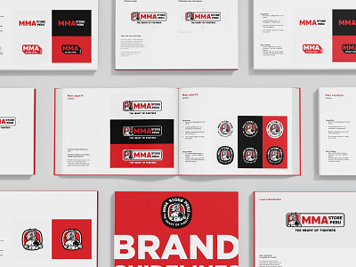 MMA STORE PERU: Brand Guideline apparel design brand design brand guidelines brand identity brand manual branding character design combat sports design fighter brand graphic design illustration logo logo badge martial arts mascot logo mma store sport branding vector visual identity