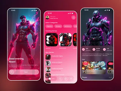 NeonX Game Hub App app concept character design concept design cyberpunk ui dark ui dribbble shot esports app futuristic ui game dashboard game hub game ui gaming app gaming interface gaming platform mobile app neon design sci fi ui streaming app ui design ux design
