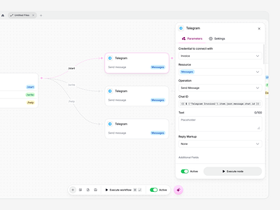 Node Editor automation clean design micro design minimal minimalist node editor nodes product design saas saas design ui ui ux workflow builder
