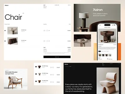 Kairon - E-Commerce Furniture Cart Page 3d cart cart page ecommerce ecommerce design ecommerce landingpage ecommerce website furniture furniture landingpage furniture website landing page product details purchase responsive store ui web web design website website design