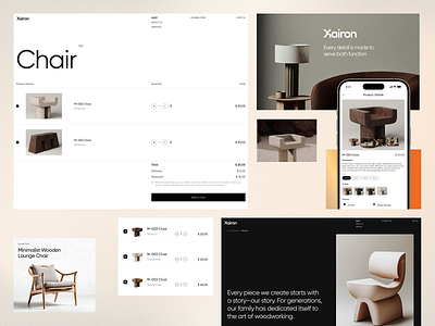 Kairon - E-Commerce Furniture Cart Page 3d cart cart page ecommerce ecommerce design ecommerce landingpage ecommerce website furniture furniture landingpage furniture website landing page product details purchase responsive store ui web web design website website design