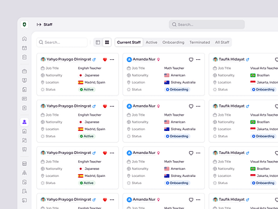 RecruitSmart – Current Staff Dashboard for School HR Management candidate dashboard education employee hr management hr system hrd hrm hrms job product design saas school staff management teacher ui ux web app