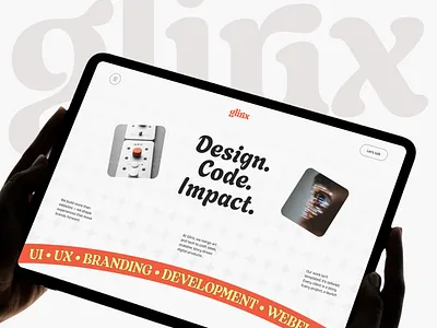 Design agency website uxui design - Glirix agency graphic design landing page portfolio studio uxui web design webflow webpage