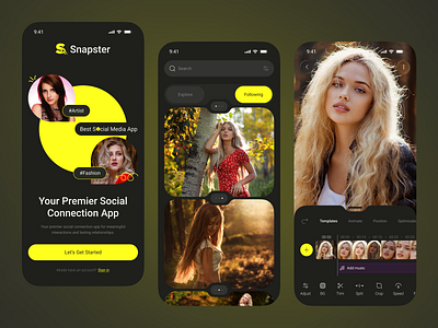 Snapchat – Social Media Mobile App, Capture, Share & Inspire arfilters dark design systems editing entertaiment figma messagingapp mobile app mobileappdesign modern modernui share snapchat social media socialmediaapp socialnetwork storiesdesign trending uiuxdesign video chat
