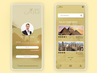 Air Egypt - Mobile App Concept app design ui ux