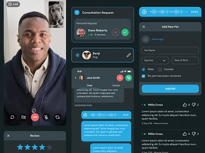 Phone a Vet - Dark app b2b mobile app saas ui ux
