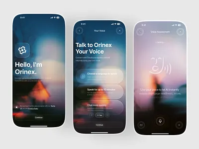 AI Meets Journaling – Orinex Mobile App ai app ai chatbot ai interface ai mobile app ai mobile app design app app design app ux chatbot ios journaling meets journaling minimal ui mobile mobile app mobile app design onboardingui productivityapp smart assistant voice recognition