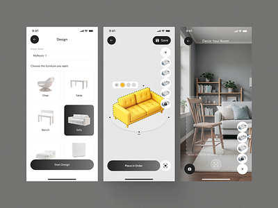 Finture — Smart Furniture Customization App app application architecture furniture mobile app platform ui uidesign uiux uxdesign