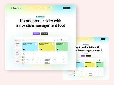 Innovative Management Tool – Clean & Minimal SaaS Landing Page 2025 blinto llc landing page modern ui design saas design saas landingpage ui