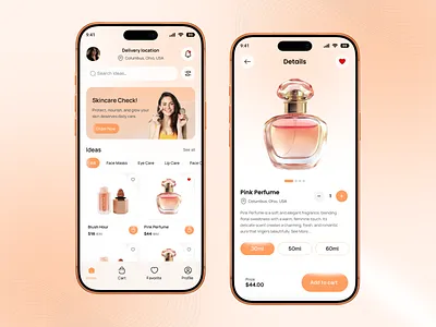 Skincare Product Mobile App UI/UX app design app designer beautyapp beautyfinds beautylifestyle beautyroutine dailyskincare healthyskin makeup mobile app mobile app uiux mordern design product details selfcare shopping app skin health skincareapp uiuxdesign ux