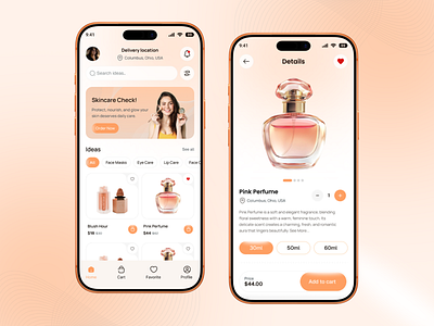 Skincare Product Mobile App UI/UX app design app designer beautyapp beautyfinds beautylifestyle beautyroutine dailyskincare healthyskin makeup mobile app mobile app uiux mordern design product details selfcare shopping app skin health skincareapp uiuxdesign ux