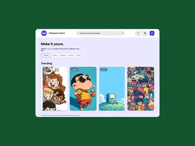 WPS - Wallpaper Select desktop figma ui wallpaper