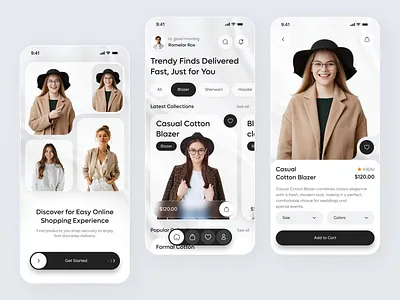 Fashion And Shopping App Concept app concept app template clothing e commerce ui ecommerce mobile ecommerce ui fashion app fashion catalog fashion store mobile mobile app design modern ui neumorphism ui retail app shopping app shopping concept store app trend fashion ui visual design