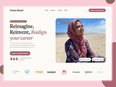 Career Coach & Consultant Landing Page career coach landing consultant landing consultant landing ui design dribbble landing page landing ui minimal minimal landing ui ux web design website design website ui