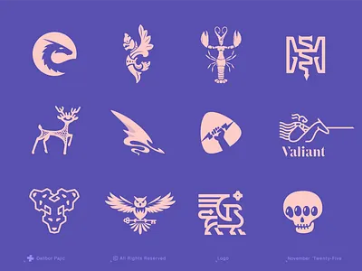 Mythology logo collection Vol. I abstract animal brand strategy branding dragon dream graphic design illustration knight legend lightning logo minimal modern heraldry owl skull storytelling symbol visual identity zeus