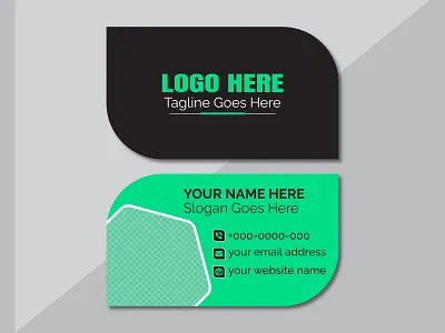 Rounded Corner Horizontal Business Card Design black branding business card clean corporate design graphicdesigner green identity minimalist mockups modern print printdesign professional rounded corner stationery template typography visiting card